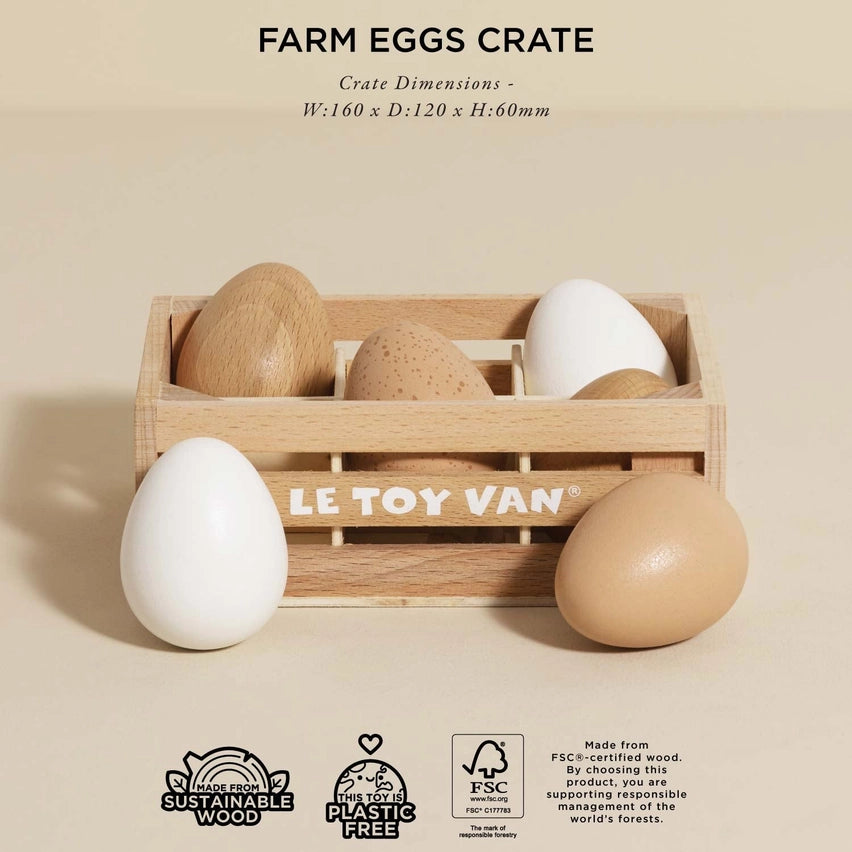 Le Toy Van Farm Eggs Wooden Crate