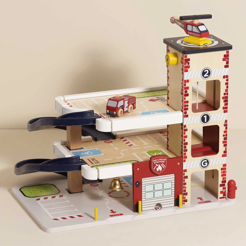 Le Toy Van Fire & Rescue Wooden Garage