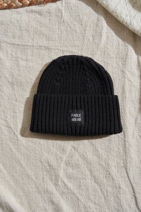 Fable & Bear Ribbed Hat Black