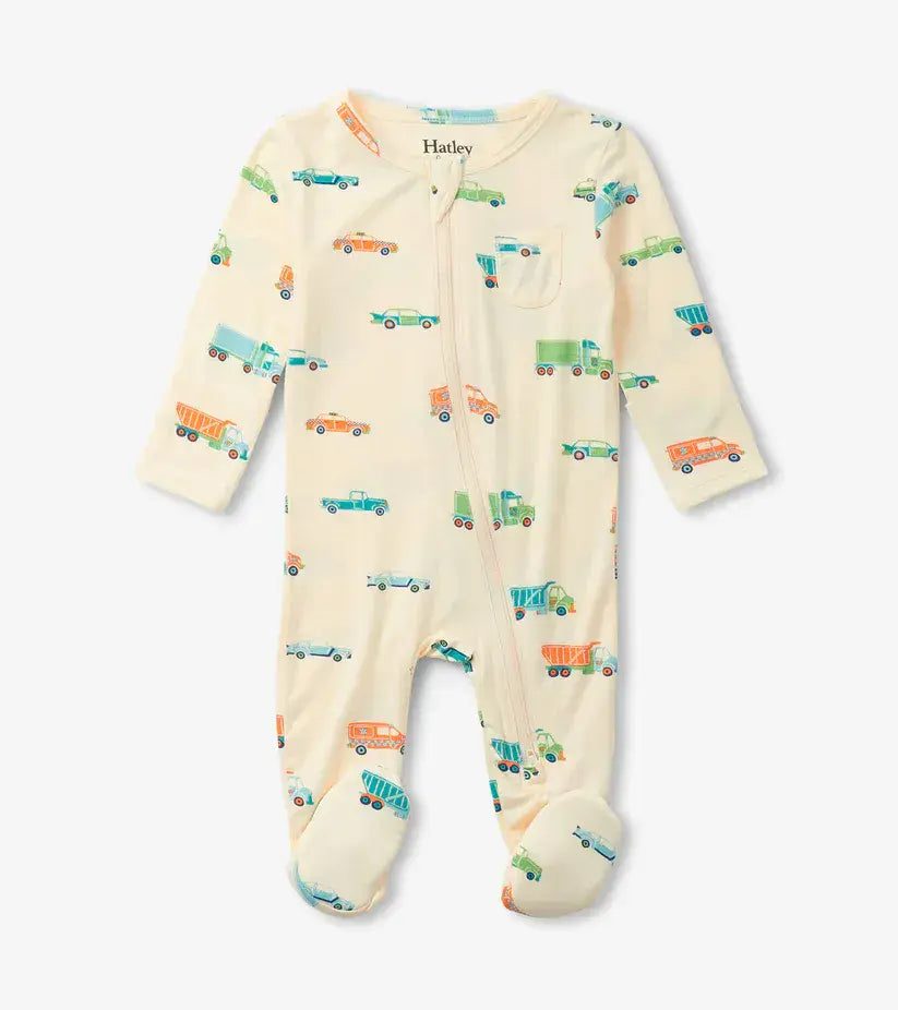 Hatley Boys Dinky Cars Footed Sleepsuit