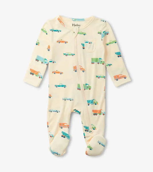 Hatley Boys Dinky Cars Footed Sleepsuit