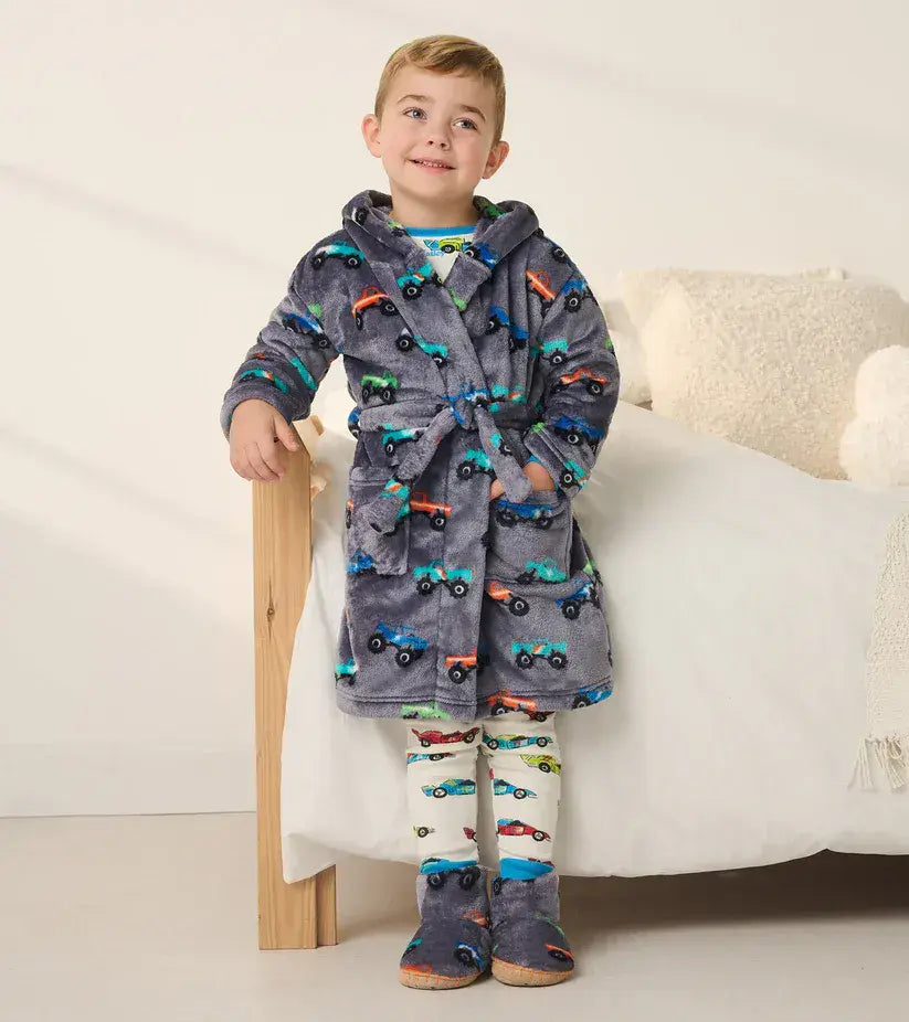 Hatley Boys Monster Truck Fleece Robe