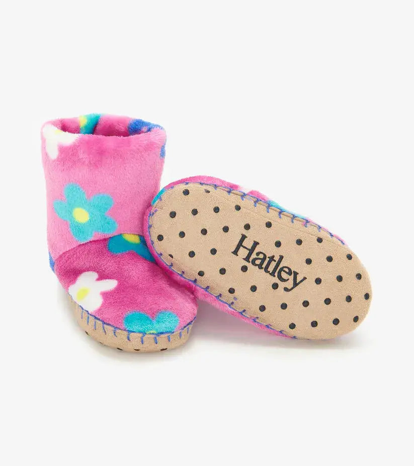 Hatley Daisy Fuzzy Fleece Slipper