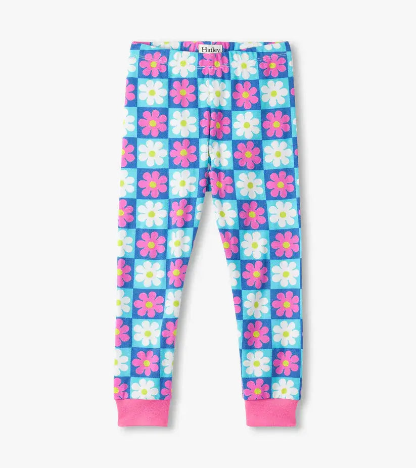 Hatley Girls Checkered Daisies Organic Cotton Pyjama Set