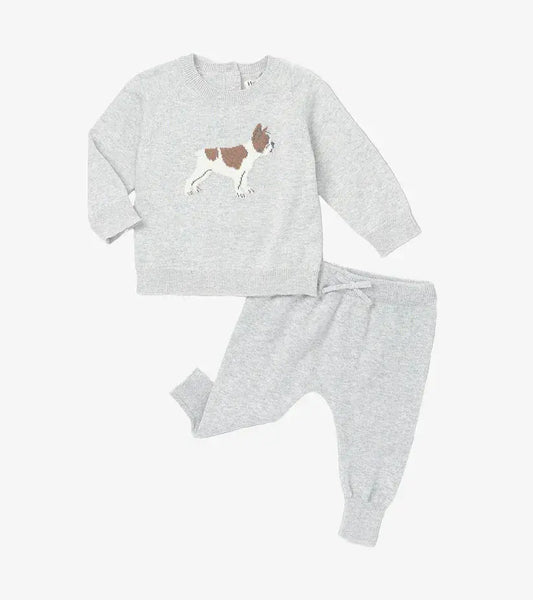 Hatley Little Bulldog Sweater & Jogger Set