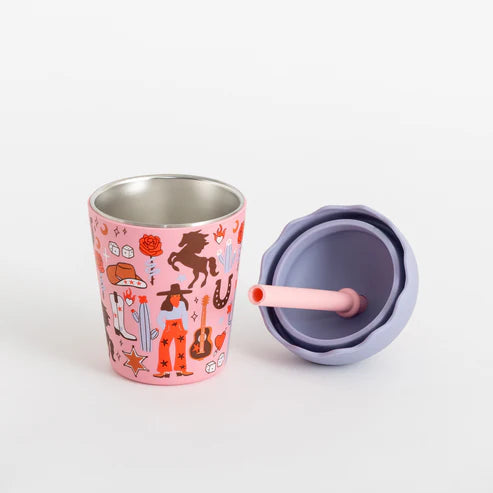 Chino Club Cowgirl Toddler Smoothie Cup with Lid & Straw