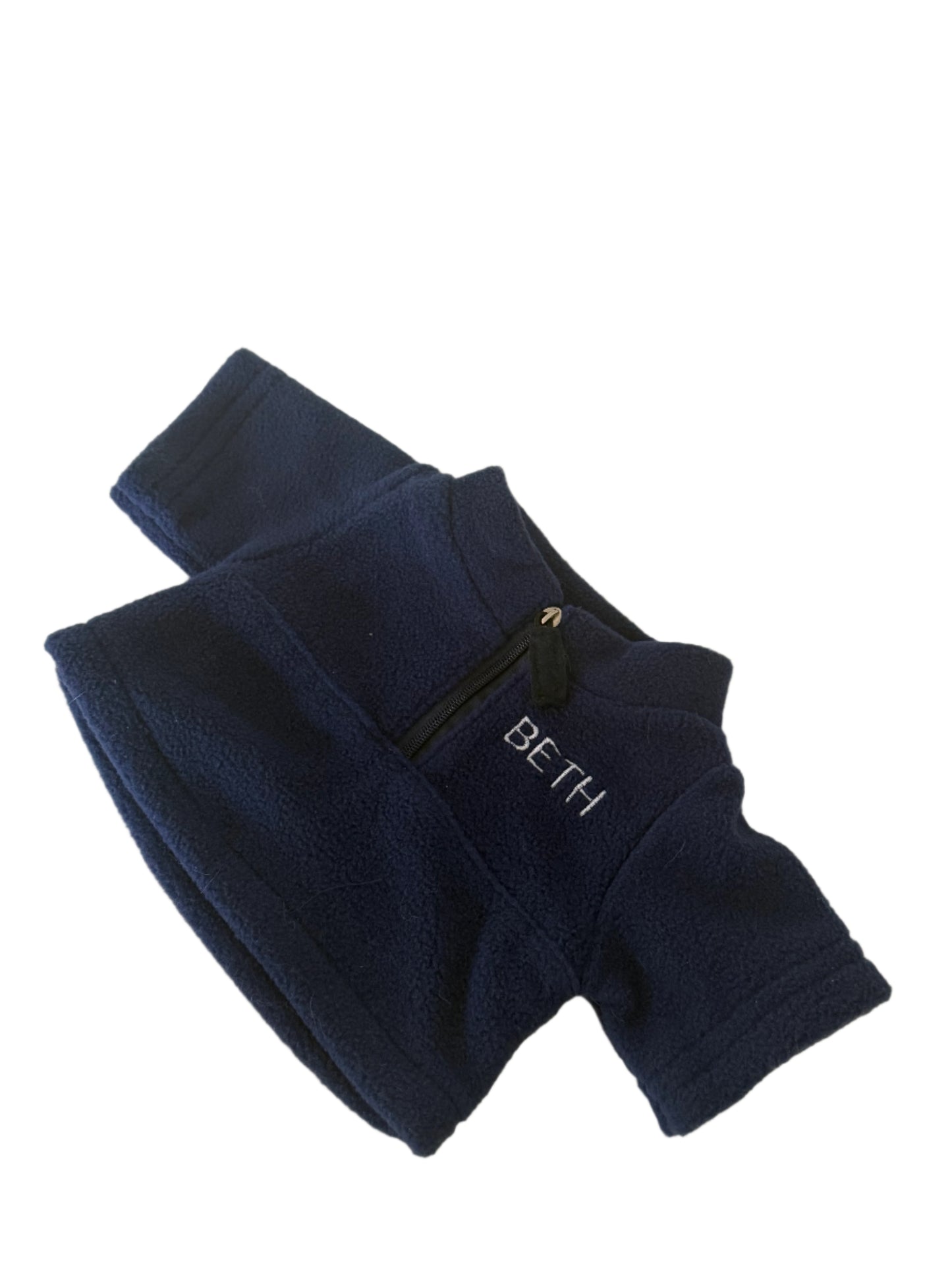 Personalised Navy Teddy Quarter-Zip Fleece