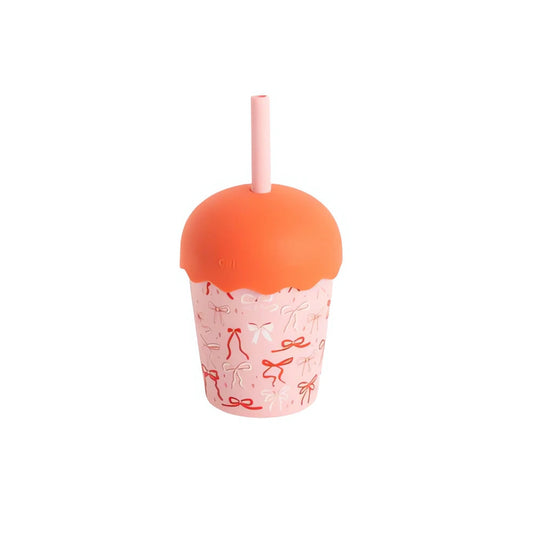 Chino Club Bows Mini Smoothie Cup with Lid & Straw