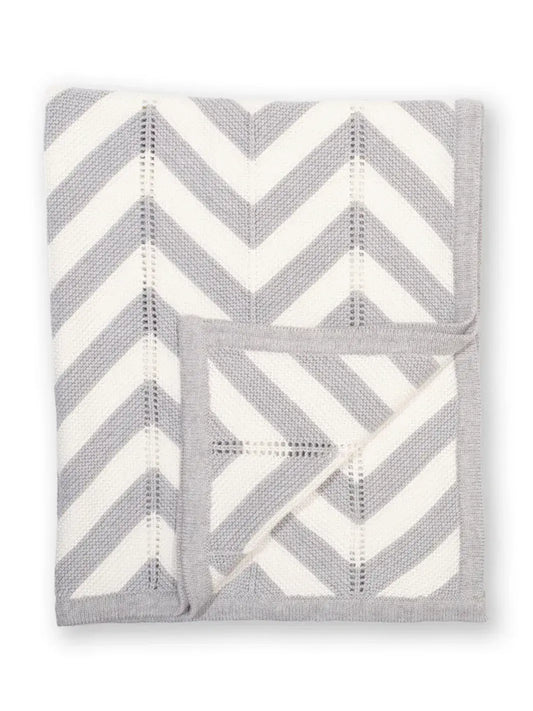 Kite Chevron Knit Blanket Grey