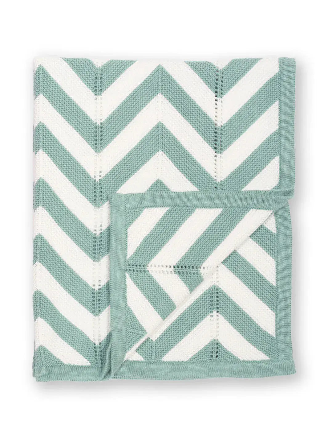 Kite Chevron Knit Blanket Soft Spruce