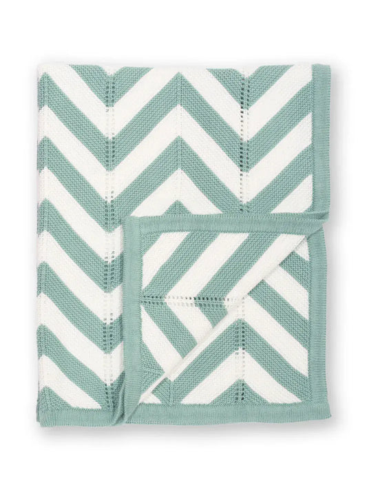 Kite Chevron Knit Blanket Soft Spruce