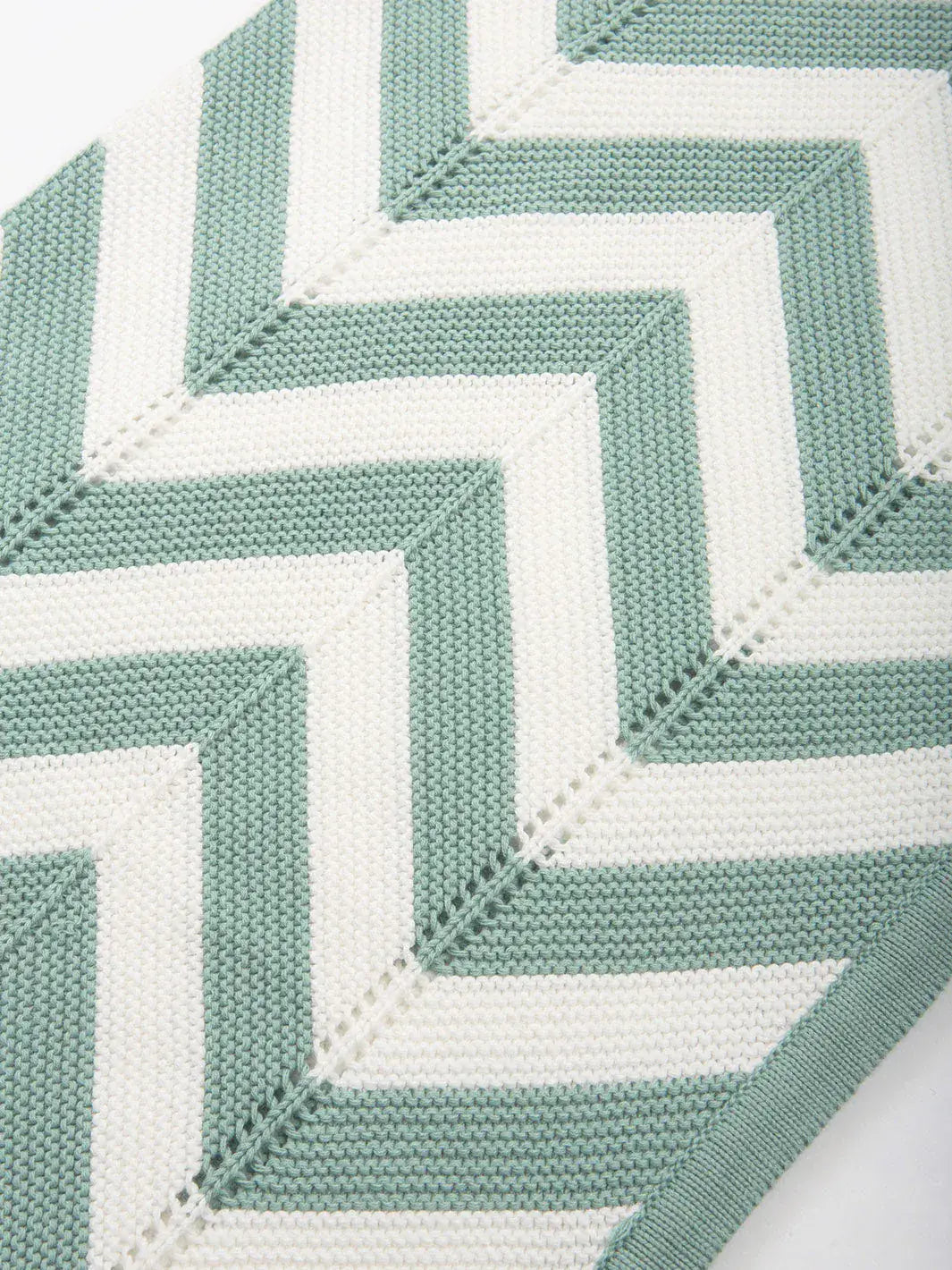 Kite Chevron Knit Blanket Soft Spruce