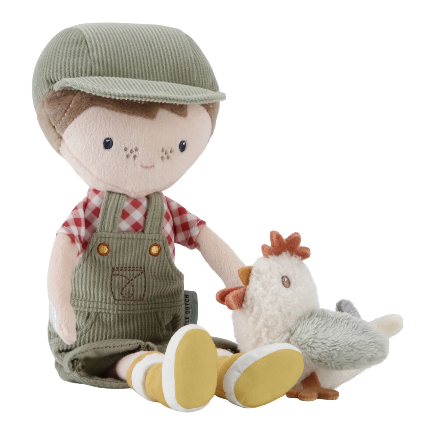 Little Dutch Cuddle Doll Farmer Jim With Chicken 35Cm