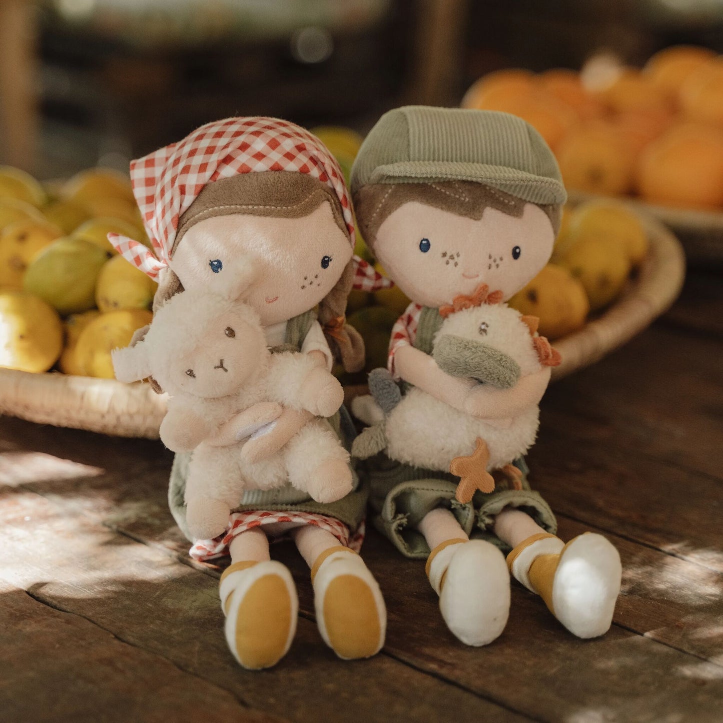 Little Dutch Cuddle Doll Farmer Jim With Chicken 35Cm