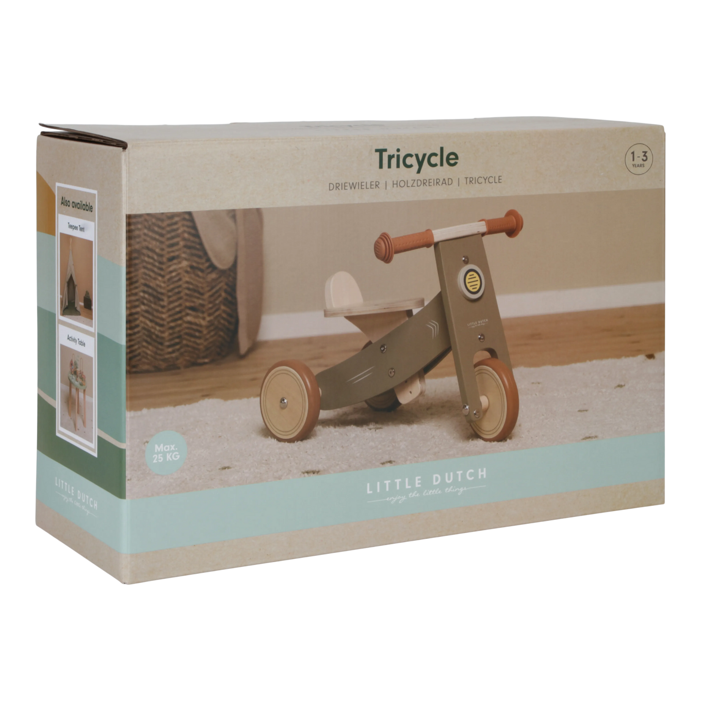 Little Dutch Wooden Tricycle- Olive
