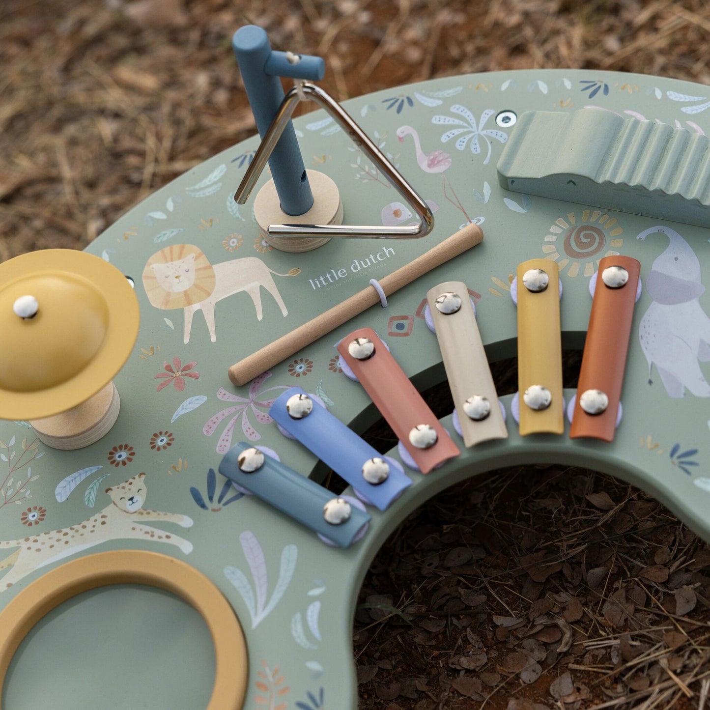Little Dutch Wooden Musical Table- Safari Friends