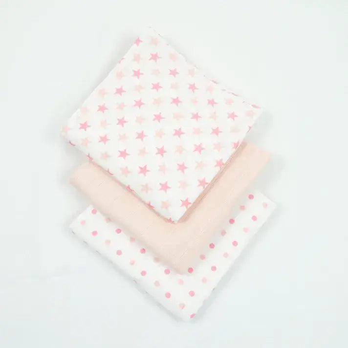 Muslinz 6pk 100% Cotton Muslin Squares Pale Pink