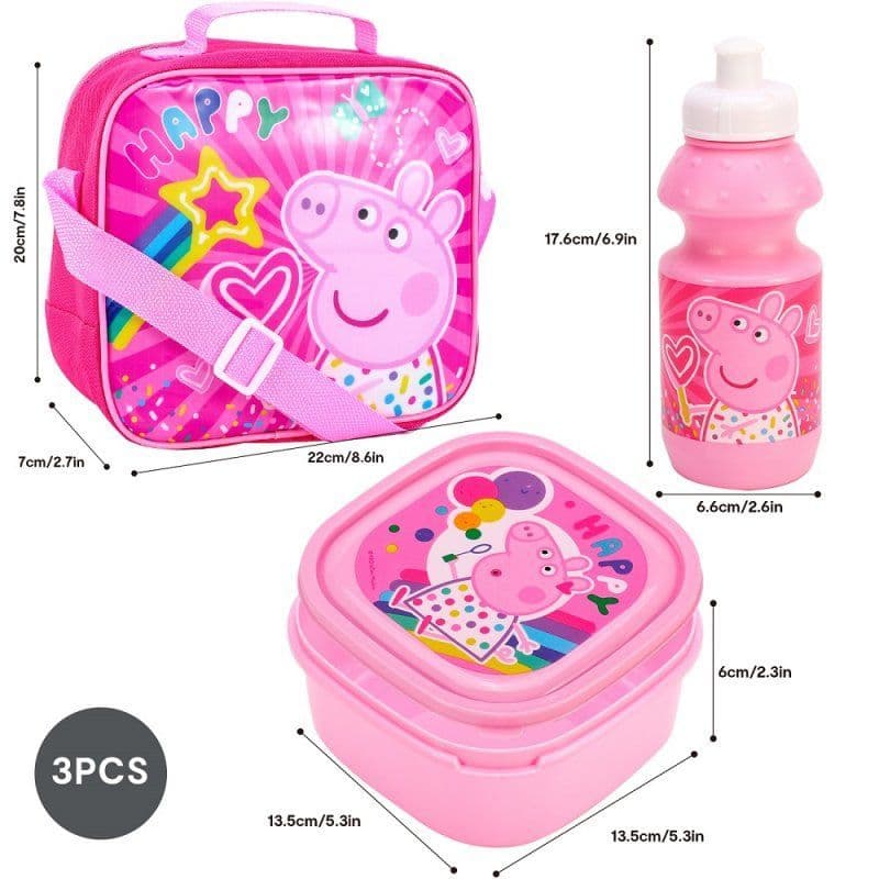 Peppa Pig 3- Piece Lunch Box
