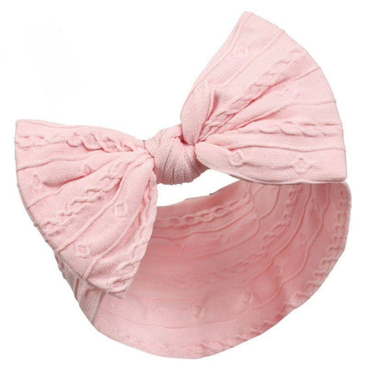 Pink Cable Headband With Bow