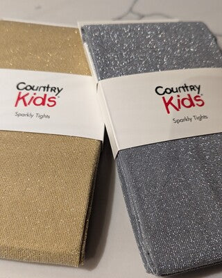 Country Kids Sparkly Tights Silver/Gold