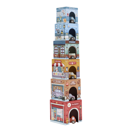 Little Dutch Stacking Blocks With 6 Cars