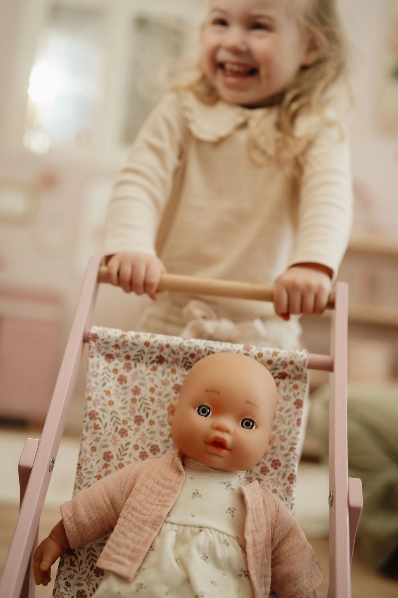 Little Dutch Wooden Doll Stroller