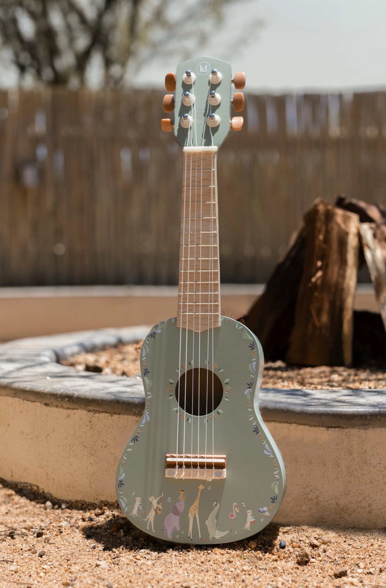 Little Dutch Wooden Guitar Green - Safari Friends