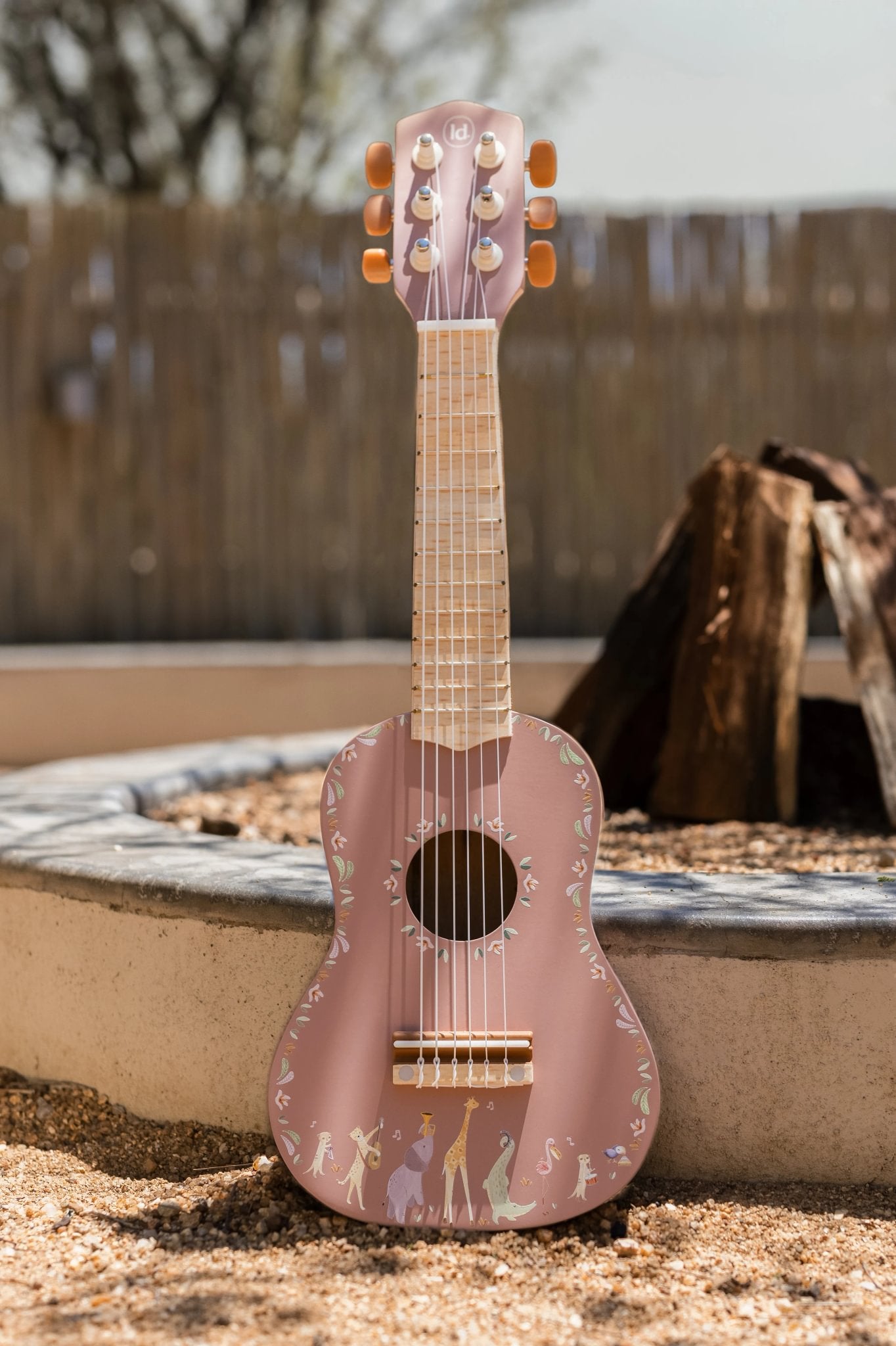 Little Dutch Wooden Guitar Pink - Safari Friends