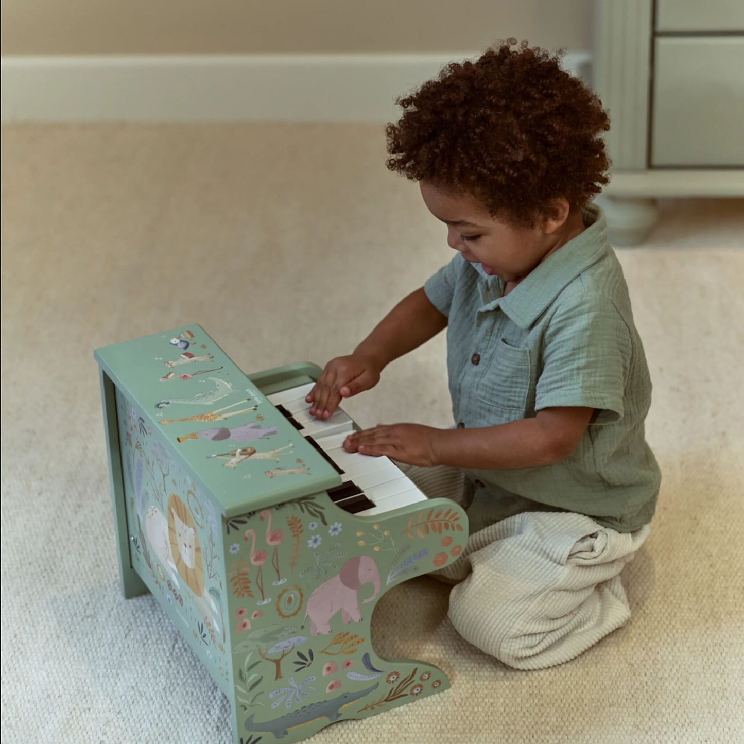 Little Dutch Wooden Piano Green - Safari Friends