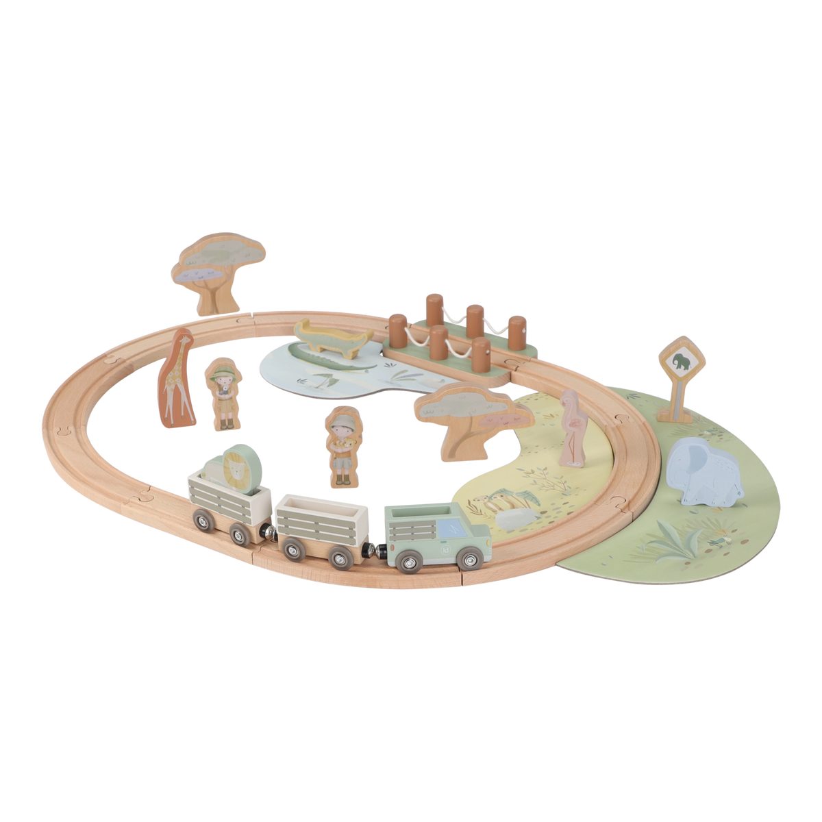 Little Dutch Wooden Train Set- Safari Friends