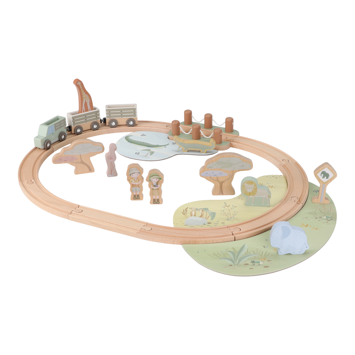 Little Dutch Wooden Train Set- Safari Friends